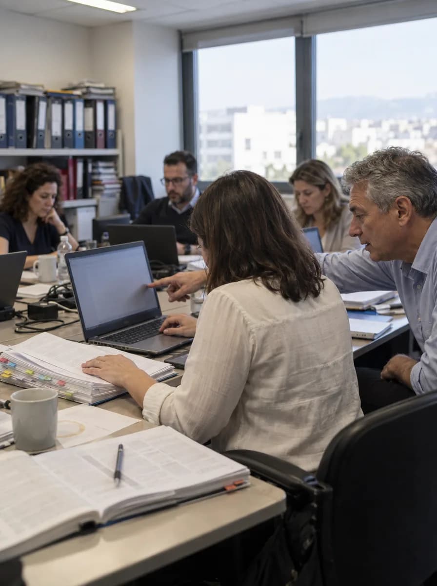 Η ομάδα ενός γραφείου δουλεύει σε μία άσκηση του AI Awakening